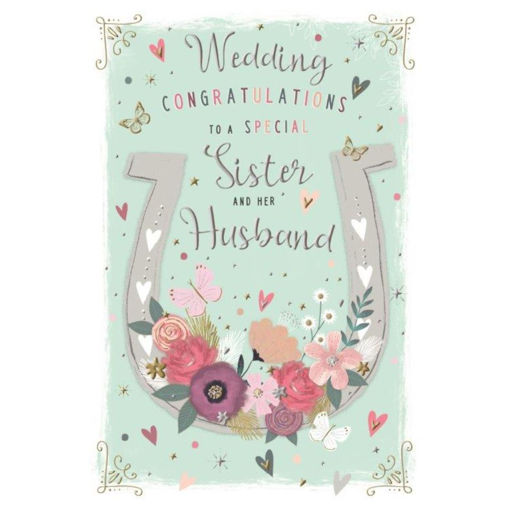 Picture of TO A SPECIAL SISTER AND HER HUSBAND WEDDING CARD